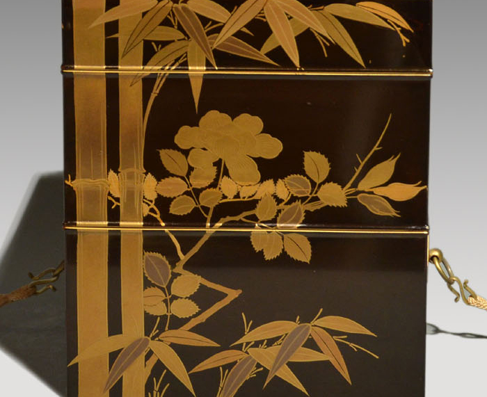 竹に花蒔絵 香箱(二段小箱) 江戸末から明治 | 古美術ささき