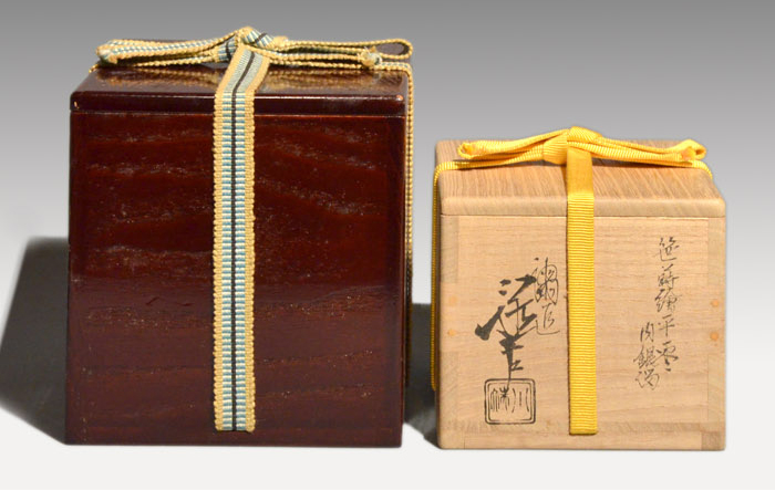 当季大流行 茶道具 川端近左作 桐蒔絵黒平棗 内銀溜 木製棗 共箱 美品