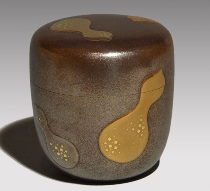 銀石目塗 六瓢蒔絵 大棗 多田桂寛(作) 共箱 京王百貨店の個展作