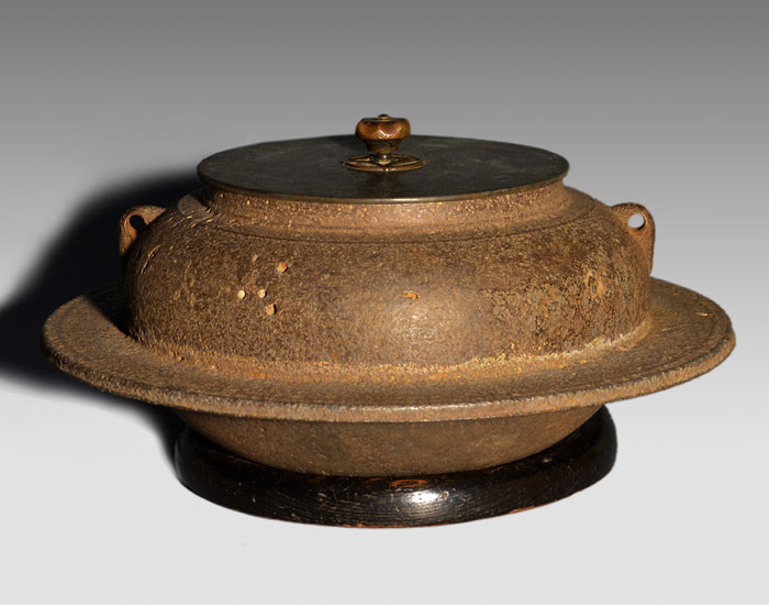 古美術ささき 芦屋作 越前 素文平釜 平蜘蛛釜 江戸初期