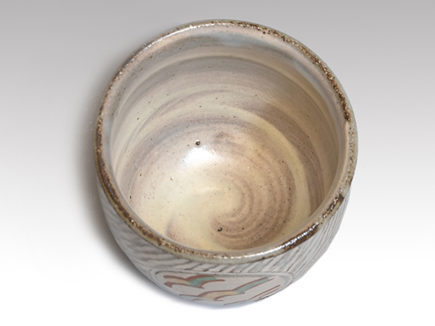 陶芸家　人間国宝　島岡達三　象嵌赤絵　ジョッキ　ビアマグ　マグカップ　共箱 象嵌赤絵湯呑 島岡達三(作) 共箱 人間国宝 | 古美術ささき