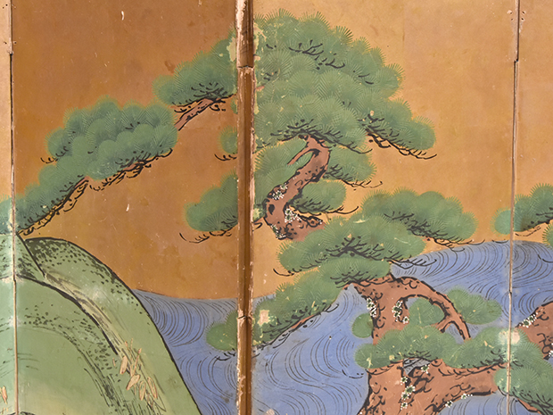 松図 小屏風 半双 雛屏風にも 江戸後期 | 古美術ささき