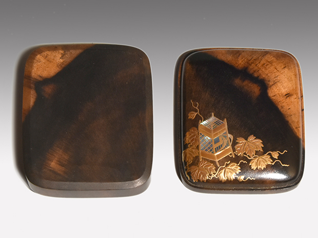 茶道具/香合 吉田善山　糸蜻蛉蒔絵　蔦香合　工芸品 茶道具 香合 アクリル香合 糸蜻蛉蒔絵 中嶋宗峰作 有機ガラス製