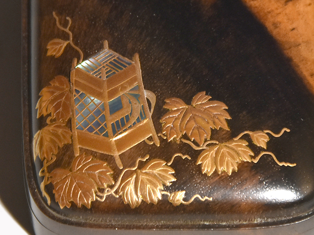 蔦蒔絵蔦香合 吉田善山（山中） 共箱｜秋の茶道具 秋の香合