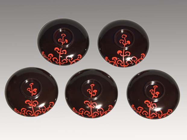 石州好 桐蒔絵 吸物椀 五客 江戸時代 大阪美術倶楽部売立品 | 古美術ささき