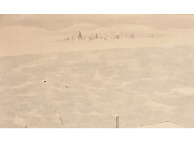 酒井三良(画) 紙本横幅 「刀江新雪」 共箱 | 古美術ささき