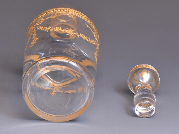 Ｒ348 1900年初期作 アンティークバカラ 金彩バラ文グラス