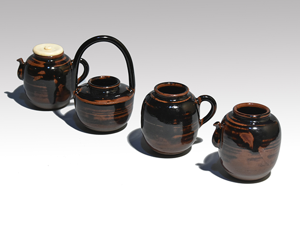 【残りわずか】 ☆88☆四滴茶入 蓋付き 浅見よし三作 工芸品