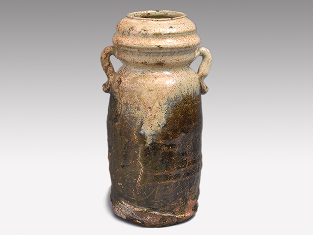 茶道具 朝鮮唐津 耳付 花入 浜本洋好 共箱 陶芸 花生 花器 からつ