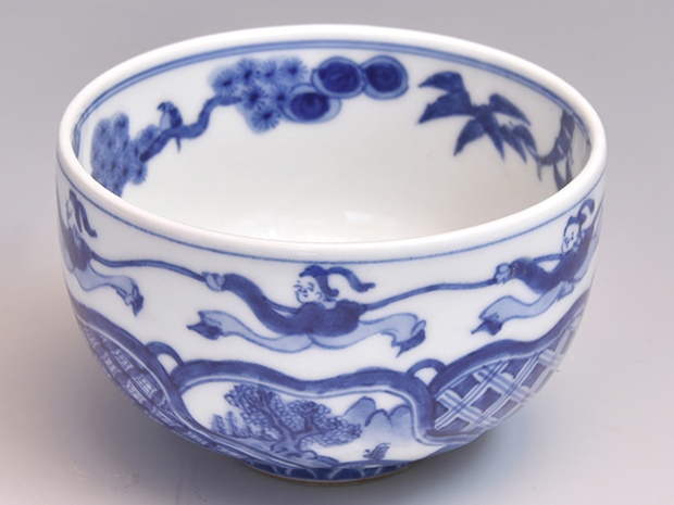 呉祥瑞写茶碗　二代　真葛香山(作)　共箱
