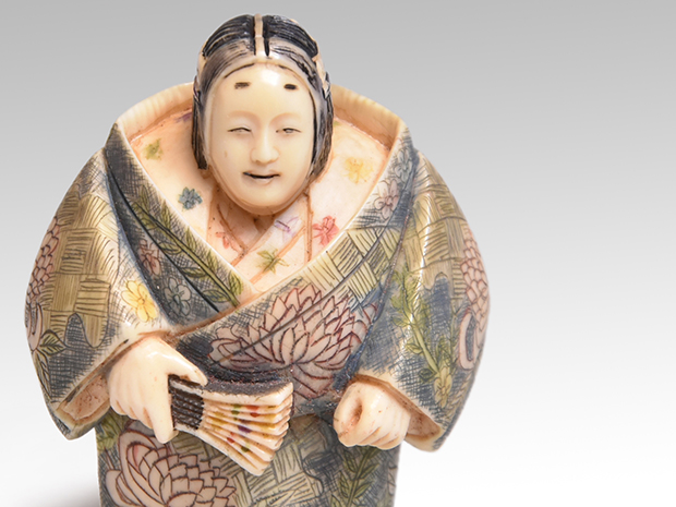 象牙根付 能 熊野 | 古美術ささき