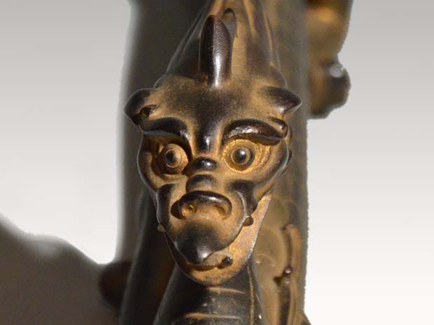 香取秀真(作)　龍　大文鎮　全長44.5cm　共箱　大観古希記念作