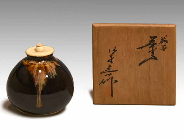 桶谷定一作 茄子茶入 京焼 茶道具棗 未使用 | 桶谷定一作 茄子茶入 京
