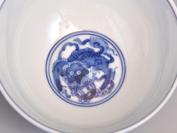 宮永東山】金蘭手獅子図 汲み出し茶碗10客