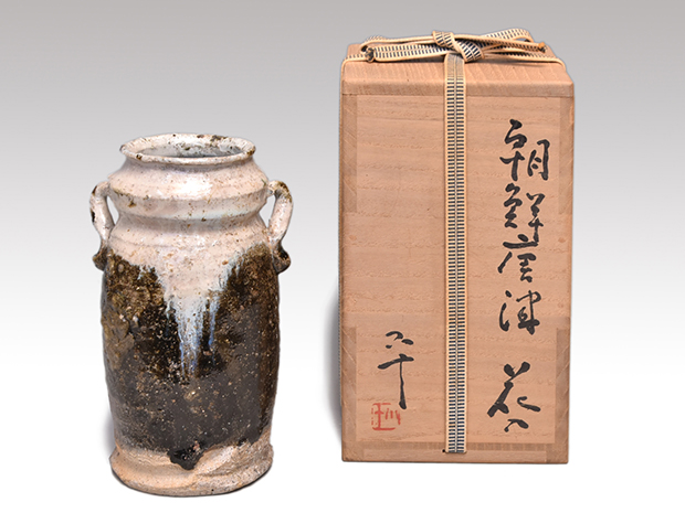 e3087 西岡小十 絵唐津 壷 共箱 唐津焼 壺 花入 茶道具 e3087 西岡小十 絵唐津 壷 共箱 唐津焼 壺 花入 茶道具