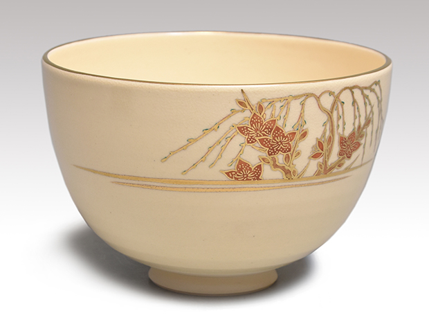 清閑寺窯 三代 杉田祥平(作) 色絵金彩立雛画茶碗 共箱 | 古美術ささき