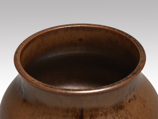 膳所焼 陽炎園 エフゴ建水 共箱 遠州七窯 | 古美術ささき