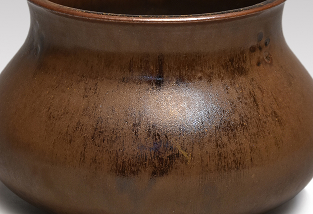 膳所焼 陽炎園 エフゴ建水 共箱 遠州七窯 | 古美術ささき