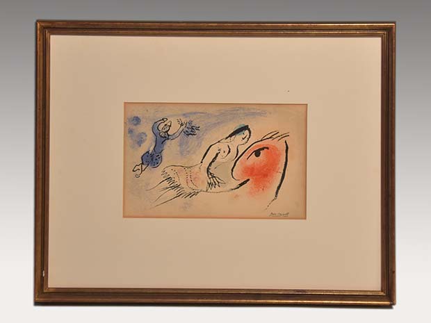 シャガール オリジナルリトグラフ 「Marc Chagall - Que 1960 vous apporte joie et sante」