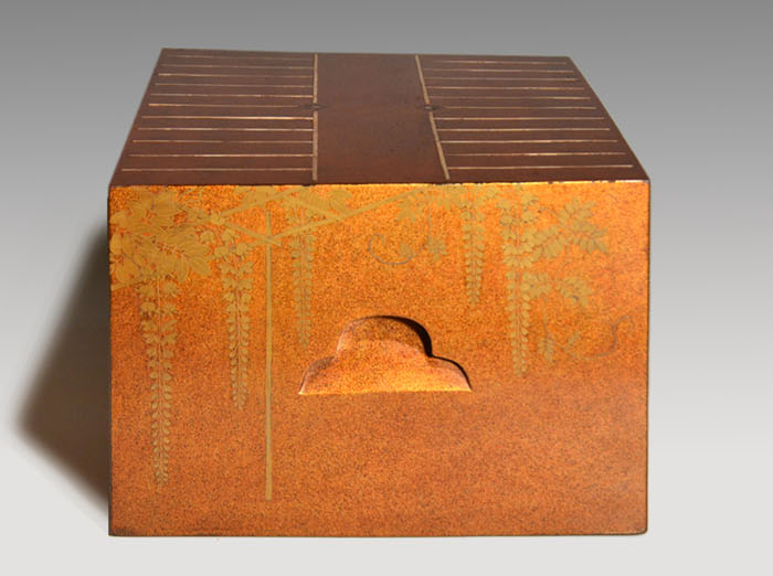 盤双六(ばんすごろく) 藤蒔絵 江戸後期 振り筒 賽子 駒(象牙と木製)付 出品作 | 古美術ささき