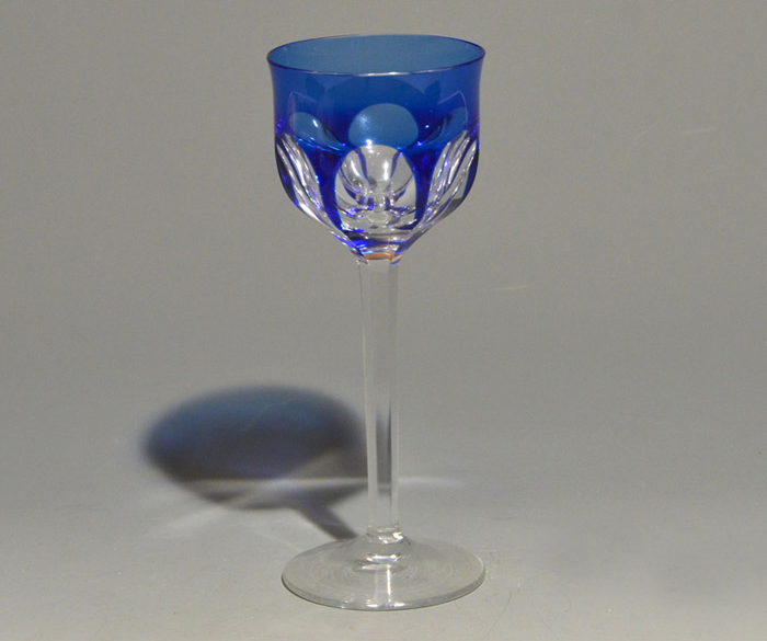 Moser モーゼル クリスタル ハンドカット ワイングラス 6客 色ガラス チェコ1950年頃 | 古美術ささき