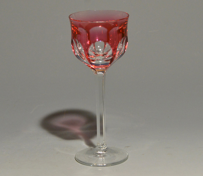 Moser モーゼル クリスタル ハンドカット ワイングラス 6客 色ガラス 