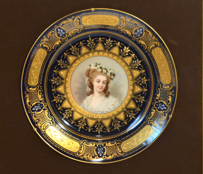 ヴィエナスタイル 女性 金彩 絵皿 プレート 額装 19世紀 | 古美術ささき
