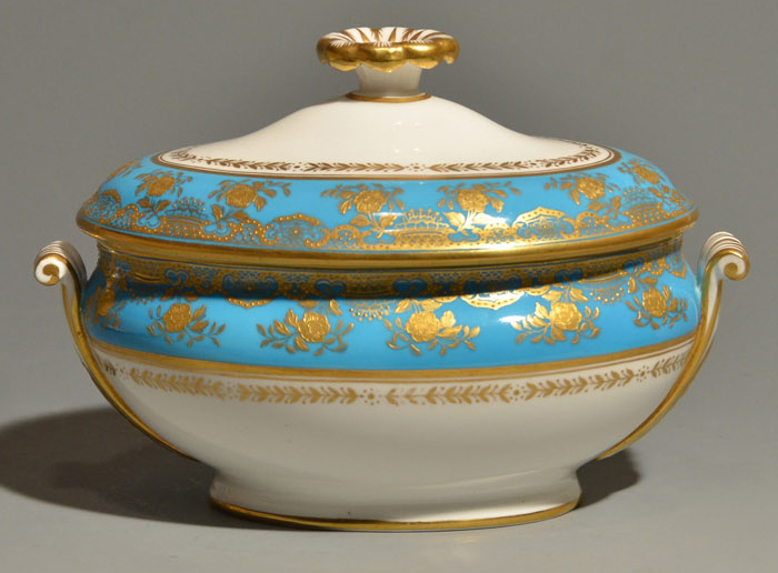 アンティーク　WEDGEWOOD/ウェッジウッド　紋章入　金彩　蓋物　トレイ　1878～1900年頃